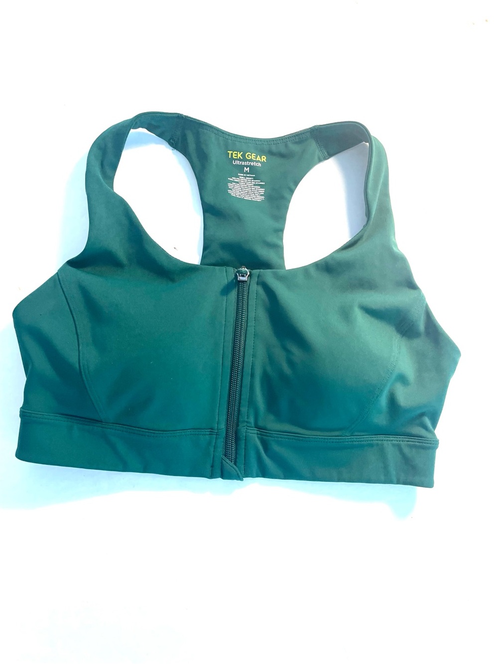 tek gear Front-Zip Racerback Sports Bra - Green